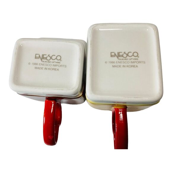 Enesco Perfect Match His And Hers Coffee Mugs Vtg 1986 Valentines Day - Picture 6 of 8